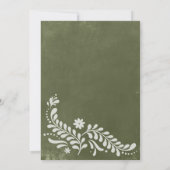 Russe Vert Faire-part de mariage mexicaine (Dos)