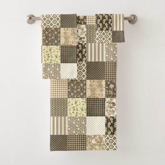 Russe Vintage Beige Patchwork Motif (En situation)