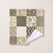 Russe Vintage Beige Patchwork Motif (Gant de toilette)