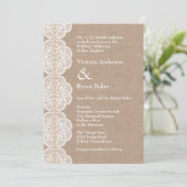 Russe Vintage Doily Faire-part de mariage (Debout devant)