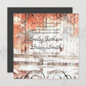 Russe western cowboy clôture invitations de mariag (Devant / Derrière)