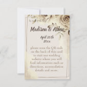 Russe White Roses Détails Mariage Carte de boîtier (Devant)