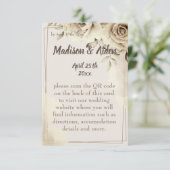 Russe White Roses Détails Mariage Carte de boîtier (Debout devant)