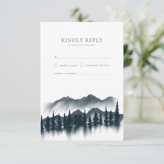 Russe Winter Wonderland Mariage | Carte RSVP (Debout devant)