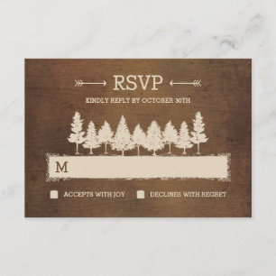 Russe Woodland RSVP /Cartes de réponse Mariage