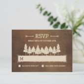 Russe Woodland RSVP /Cartes de réponse Mariage (Debout devant)