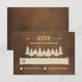 Russe Woodland RSVP /Cartes de réponse Mariage (Devant / Derrière)