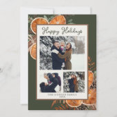 Russe Woodland Trois photos Carte de Noël (Devant)