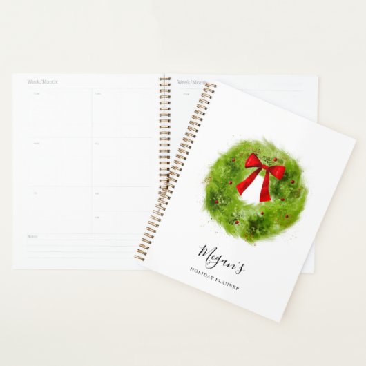 Russe Wreath Christmas Holiday Planner (Devant avec enveloppe)