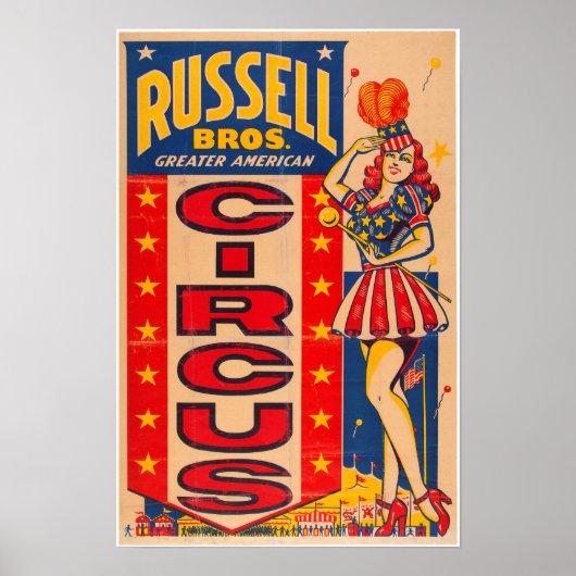 Russel Bros Greater American Circus Poster (Voorkant)
