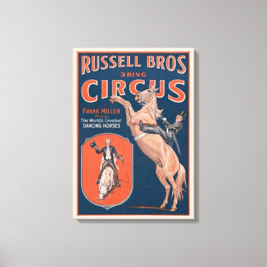 Russell Brothers Circus Poster. Canvas Afdruk (Voorkant)