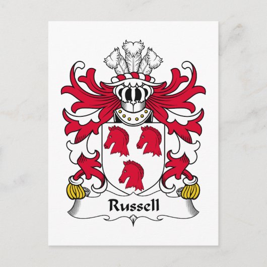 Russell Family Crest Briefkaart (Voorkant)
