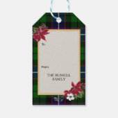 Russell Scottish Clan Tartan & Crest Cadeaulabel (Achterkant)