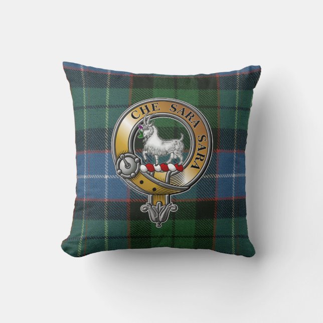 Russell Tartan & Badge Kussen (Voorkant)