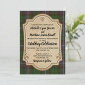 Russell Tartan Wedding Invitation Kaart (Staand voorkant)