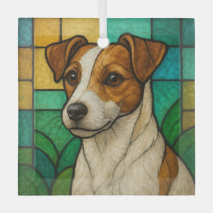Russell Terrier "Glas in lood" Glas Ornament