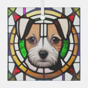 Russell Terrier "Glas in lood" Glas Ornament