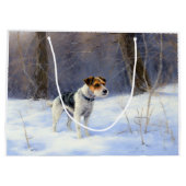 Russell Terrier Laat het sneeuwen Kerstmis Groot Cadeauzakje (Achterkant)