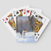 Russell Terrier Laat het sneeuwen Kerstmis Pokerkaarten (Achterkant)