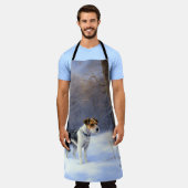 Russell Terrier Laat het sneeuwen Kerstmis Schort (Gedragen)