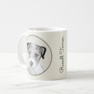 Russell Terrier Rough Painting - Original Dog Art Koffiemok