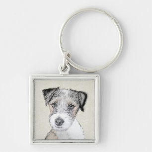 Russell Terrier Rough Painting - Original Dog Art Sleutelhanger