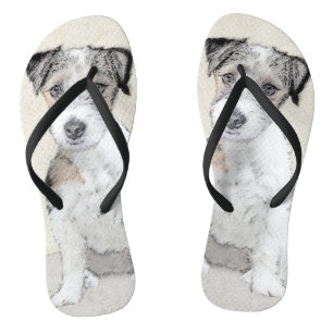 Russell Terrier Rough Painting - Original Dog Art Teenslippers