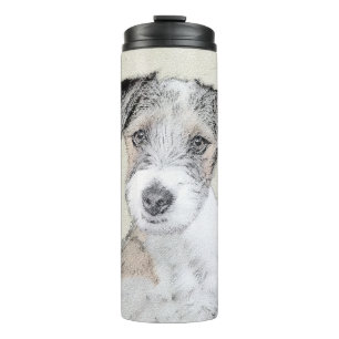 Russell Terrier Rough Painting - Original Dog Art Thermosbeker