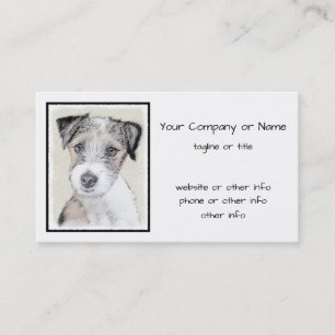 Russell Terrier Rough Painting - Original Dog Art Visitekaartje