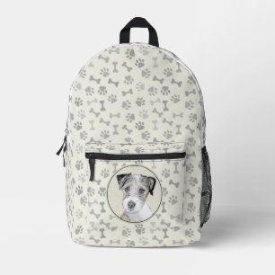 Russell Terrier Ruw Schilderij - Originele Honden Bedrukte Rugzak