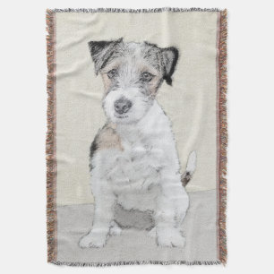 Russell Terrier Ruw Schilderij - Originele Honden Deken