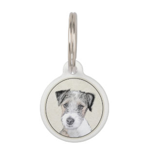 Russell Terrier Ruw Schilderij - Originele Honden Huisdierpenning