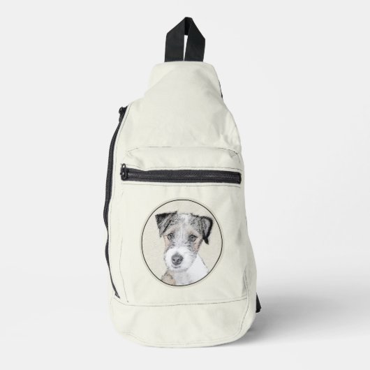 Russell Terrier Schilderen Rough Original Dog Art Sling Bag (Voorkant)