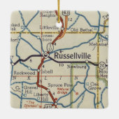 Russellville AL  Map Keramisch Ornament (Achterkant)
