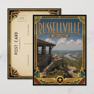 Russellville Arkansas Vintage Art Deco Gouden Tijd Briefkaart