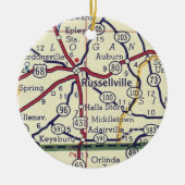 Russellville KY Map Keramisch Ornament (Voorkant)