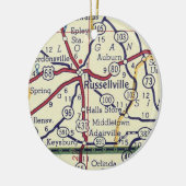 Russellville KY Map Keramisch Ornament (Links)