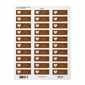 Russet bruin bruiloft aangepaste retour adreslabel etiket (Full Sheet)