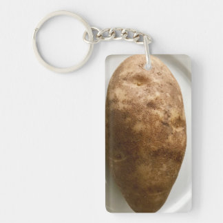 Russet Potato on White Plate Photograph Sleutelhanger