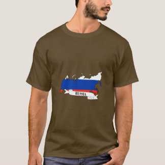 Russia flag map T-shirt