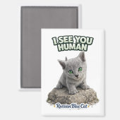 Russian Blue Cat Magnet (Recto/Verso)