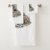 Russian Blue Cat Towel Set (En situation)