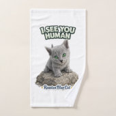 Russian Blue Cat Towel Set (Serviette à main)