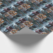 Russian Blue Cats Christmas Snow Holiday  Cadeaupapier (Hoek)