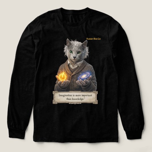 Russian Blue Einstein Cat - Imagination Tri-Blend Shirt (Voorkant)