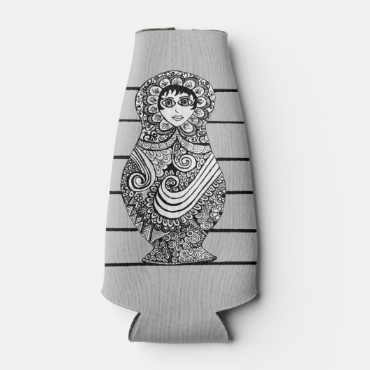 Russian Doll Grey Bottle Cooler (Voorkant)