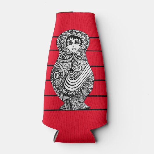 Russian Doll Red Bottle Cooler (Voorkant)
