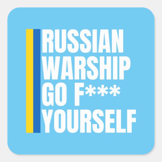Russian Warship Go F Yourself Essential Vierkante Sticker (Voorkant)