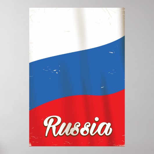 Russie Drapeau National de Russie affiche de voyag (Devant)