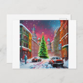 Russie, Moscou, Carte postale de Noël d'hiver 010 (Devant / Derrière)